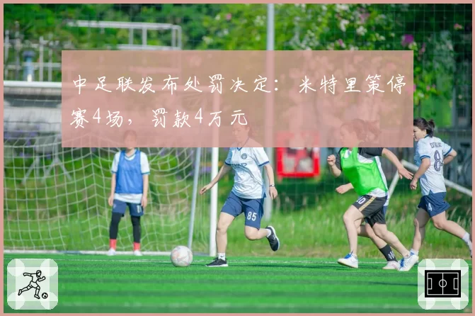 中足联发布处罚决定：米特里策停赛4场，罚款4万元